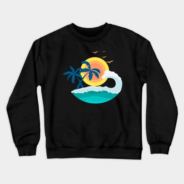 Vintage Ocean Crewneck Sweatshirt by Imutobi